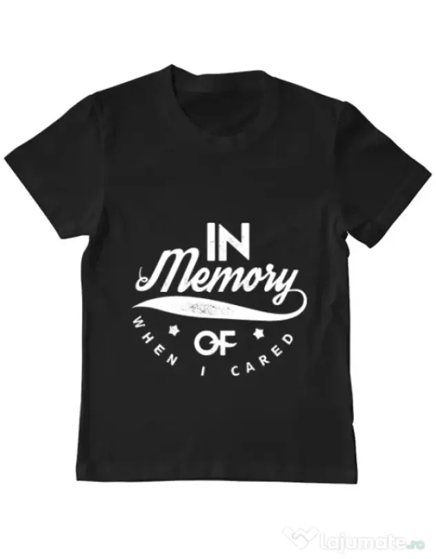 Tricou ADLER copil In memory of when I cared Negru
