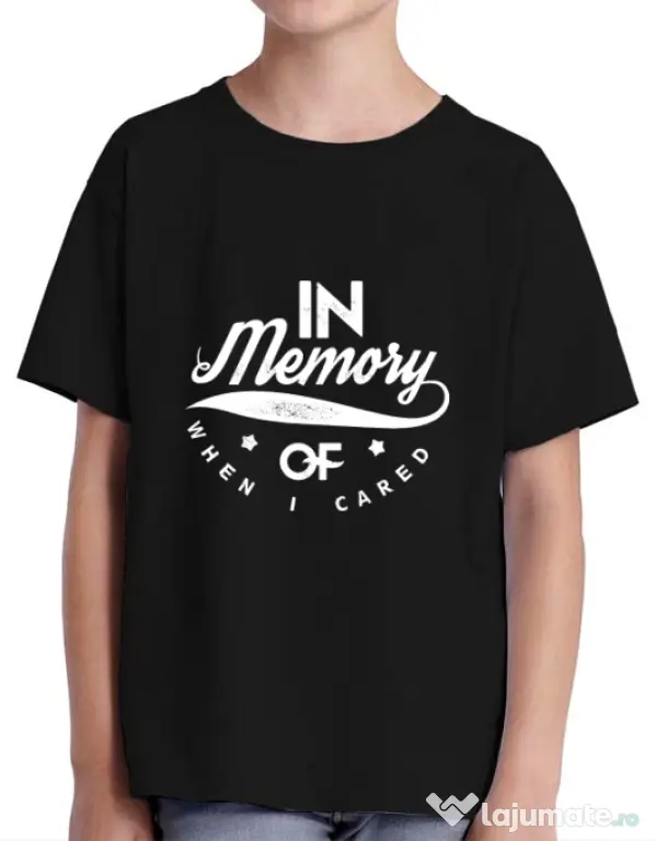 Tricou ADLER copil In memory of when I cared Negru