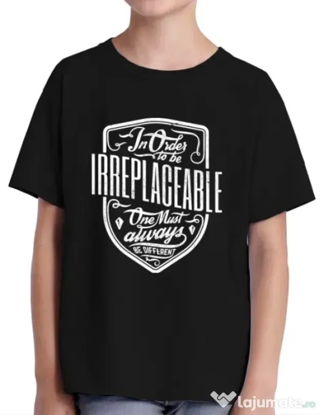 Tricou ADLER copil Irreplaceable Negru