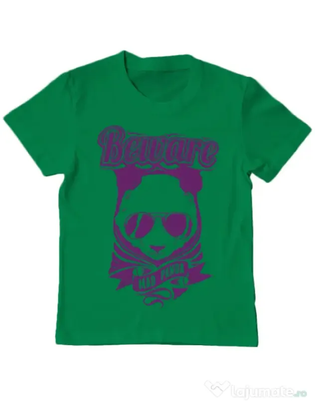 Tricou ADLER copil Mad Panda Verde mediu