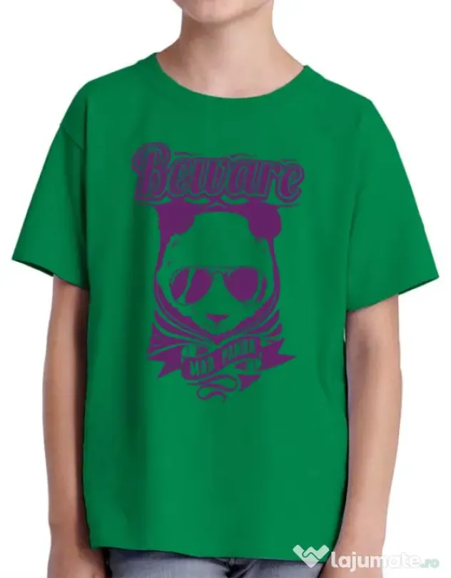 Tricou ADLER copil Mad Panda Verde mediu