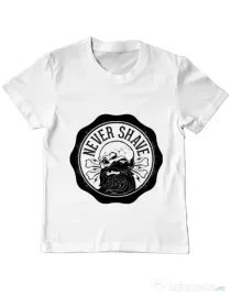 Tricou ADLER copil Never shave Alb