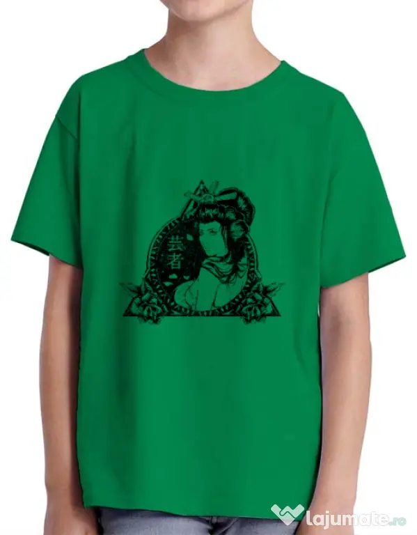 Tricou ADLER copil Oriental vibes Verde mediu