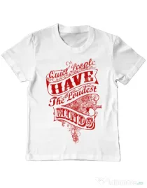 Tricou ADLER copil Quiet people loud minds Alb
