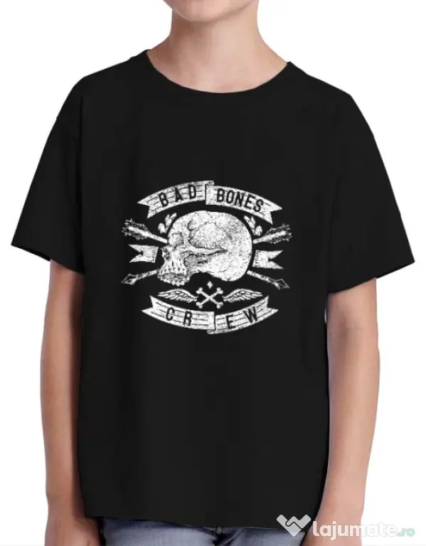 Tricou ADLER copil Skull symbol Negru