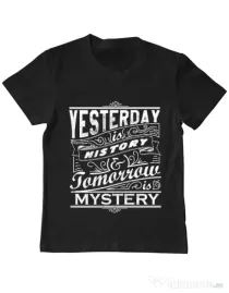 Tricou ADLER copil Yesterday is history Negru