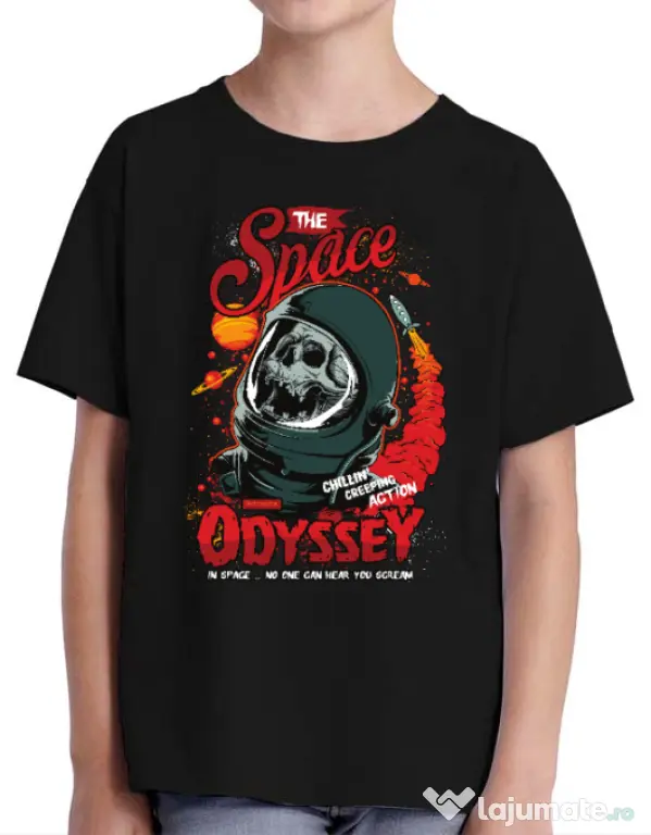 Tricou ADLER copil The space odyssey Negru