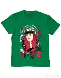 Tricou ADLER copil Raining fire Verde mediu