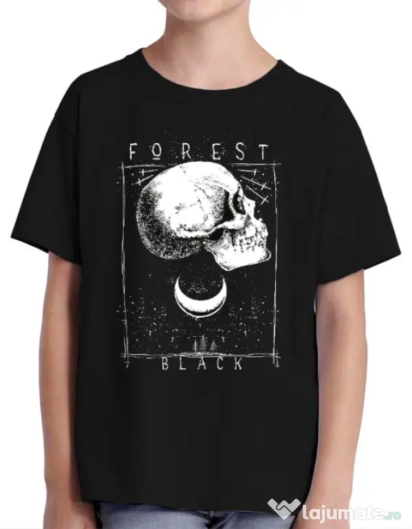 Tricou ADLER copil Forest Black Negru
