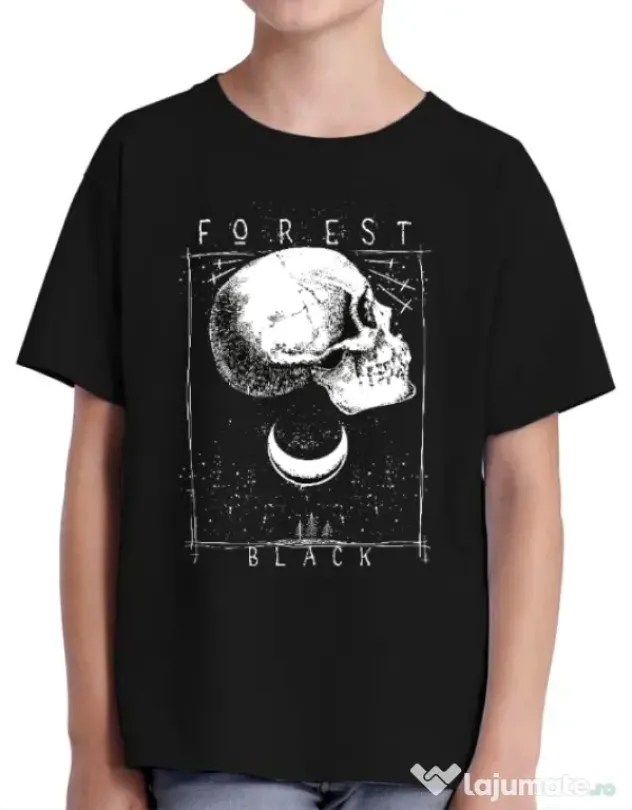 Tricou ADLER copil Forest Black Negru