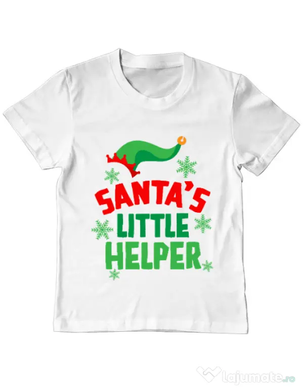 Tricou ADLER copil Santas little helper Alb