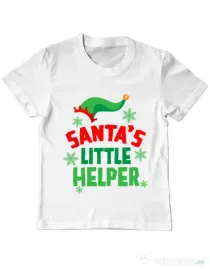 Tricou ADLER copil Santas little helper Alb