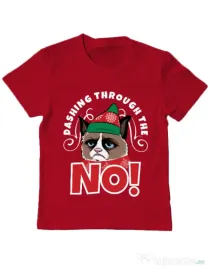 Tricou ADLER copil Dashing through the no Rosu