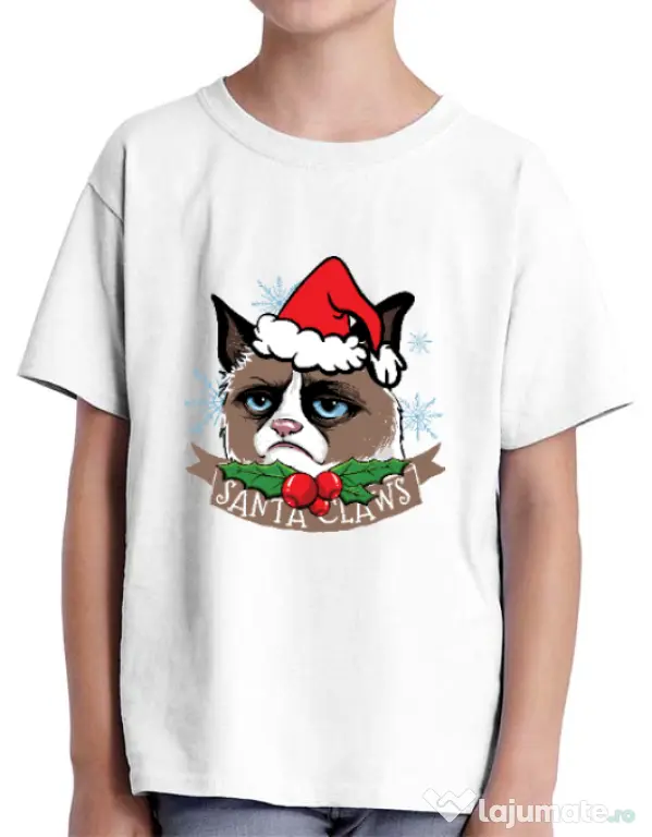 Tricou ADLER copil Santa Claws Alb