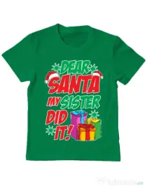 Tricou ADLER copil My sister did it Verde mediu