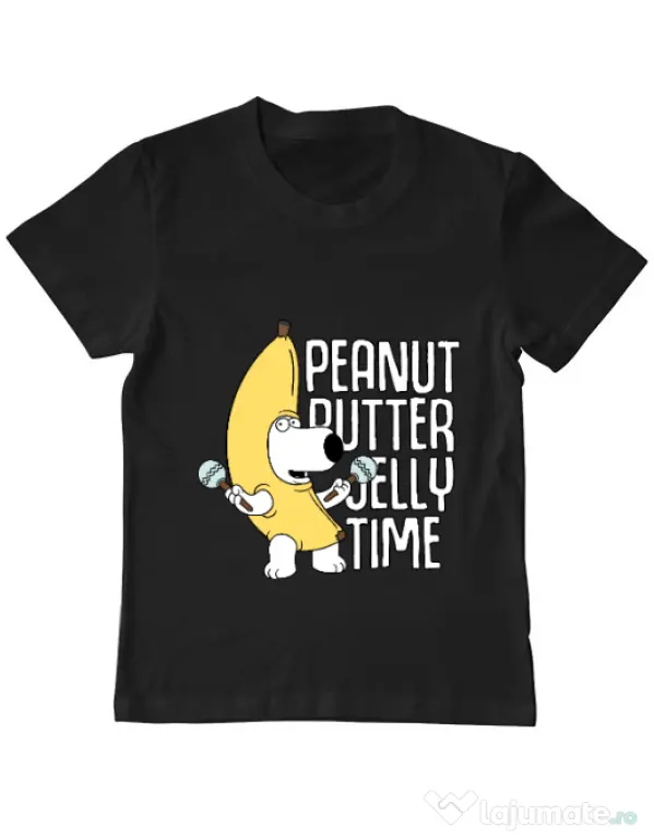 Tricou ADLER copil Peanut butter jelly time Negru