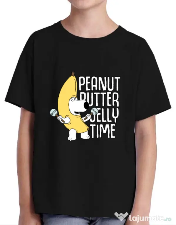 Tricou ADLER copil Peanut butter jelly time Negru