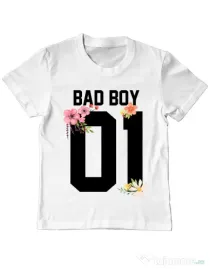 Tricou ADLER copil Bad boy Alb