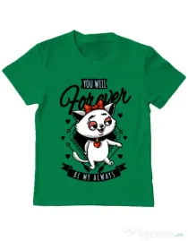 Tricou ADLER copil Forever my always Verde mediu