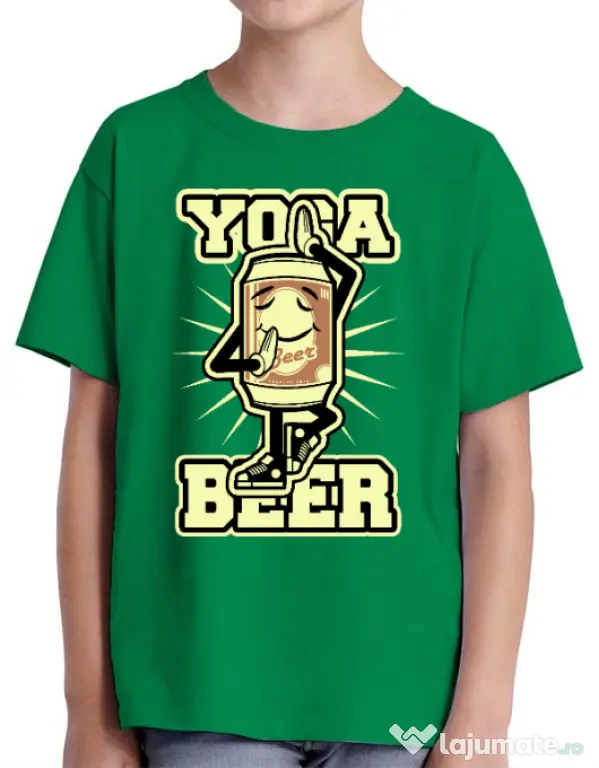 Tricou ADLER copil Yoga beer Verde mediu