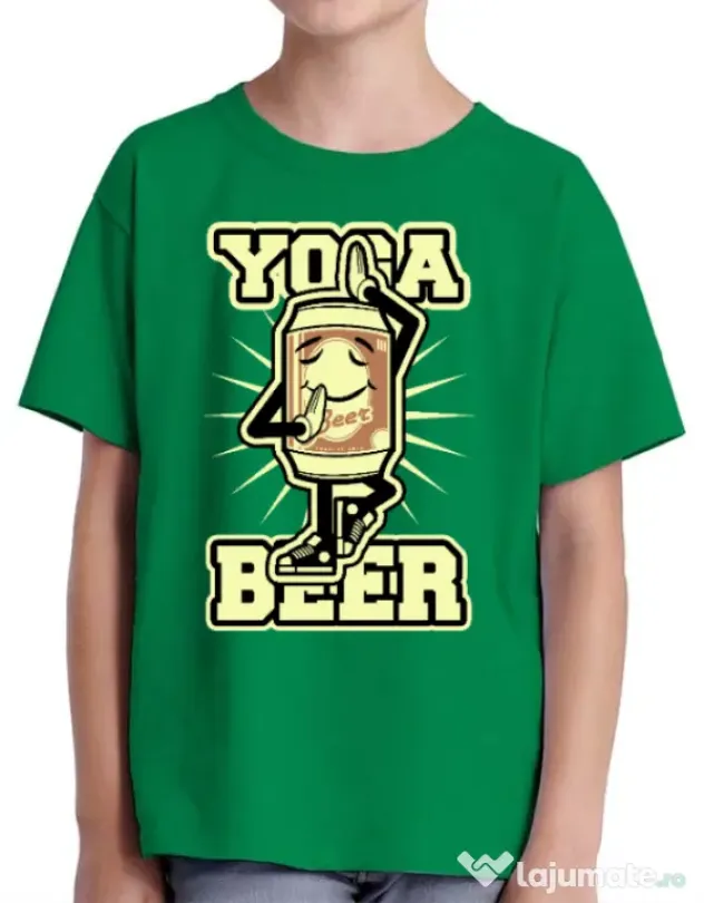 Tricou ADLER copil Yoga beer Verde mediu
