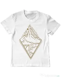 Tricou ADLER copil Mountain waterfall Alb