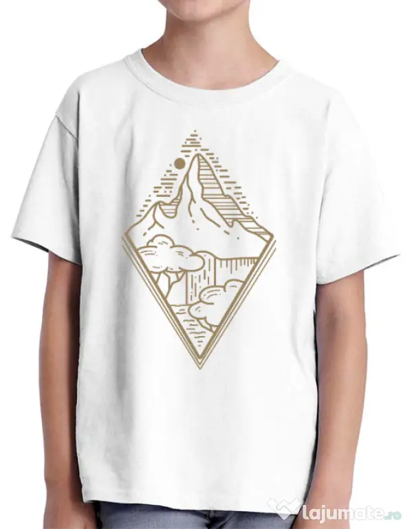 Tricou ADLER copil Mountain waterfall Alb