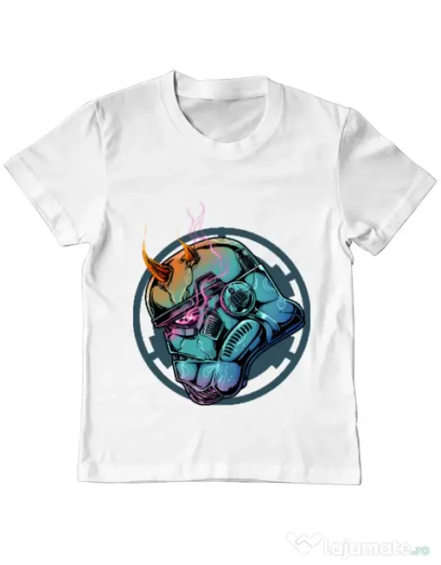 Tricou ADLER copil Helmet demons Alb
