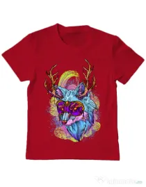 Tricou ADLER copil Wolf Rosu