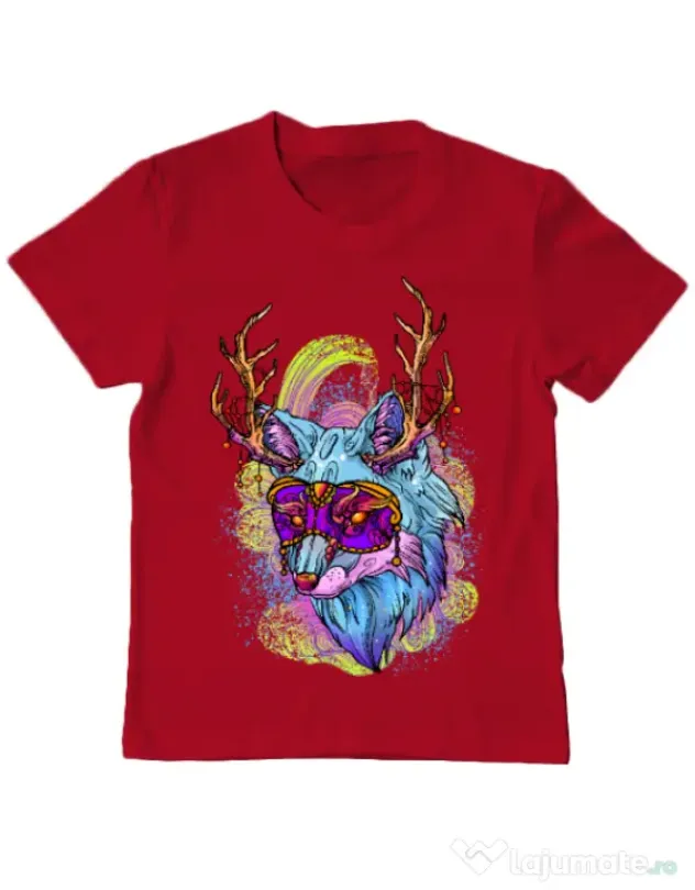 Tricou ADLER copil Wolf Rosu