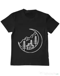Tricou ADLER copil Moon life Negru