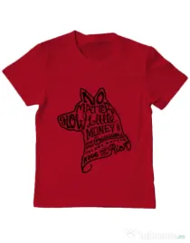 Tricou ADLER copil A Dog Makes You Rich Rosu