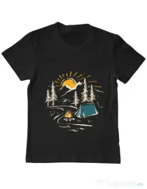 Tricou ADLER copil Camping Negru