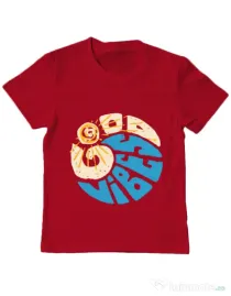 Tricou ADLER copil Good vibes and wave Rosu