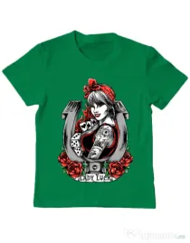 Tricou ADLER copil Lady luck Verde mediu