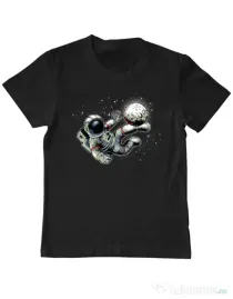 Tricou ADLER copil Football kick Negru