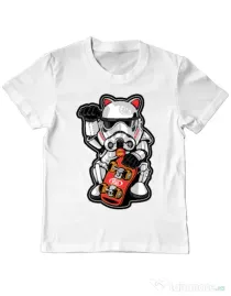 Tricou ADLER copil Maneki trooper Alb