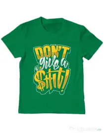 Tricou ADLER copil Don't give a shit Verde mediu