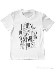 Tricou ADLER copil Learn the rules Alb