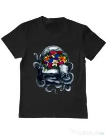Tricou ADLER copil Space bloom Negru