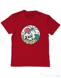 Tricou ADLER copil Skull and beach Rosu