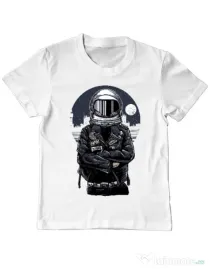 Tricou ADLER copil Astronaut rebel Alb