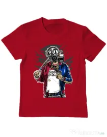 Tricou ADLER copil Suicide gas mask Rosu