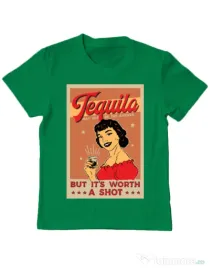 Tricou ADLER copil Worth a shot Verde mediu