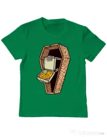 Tricou ADLER copil Horror pizza Verde mediu