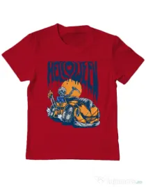 Tricou ADLER copil Hello ween Rosu