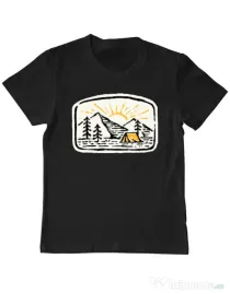 Tricou ADLER copil Hand drawn camp Negru