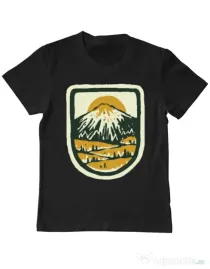 Tricou ADLER copil Hand drawn mountains Negru