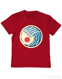 Tricou ADLER copil Great wave Rosu