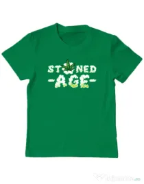 Tricou ADLER copil Stoned age Verde mediu